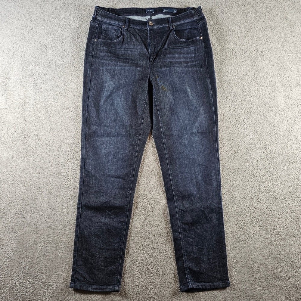 J. Jill Denim Womens 16 High Rise Straight Leg Jeans Dark Wash Indigo‎ Blue